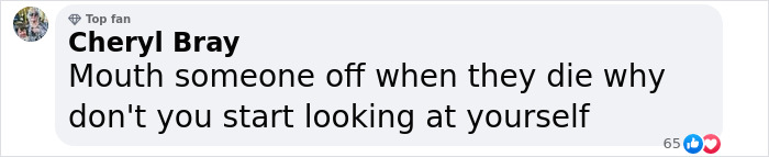 Comment by Cheryl Bray criticizing Prince Andrew's ex for a social media post.