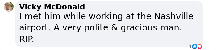 Comment from Vicky McDonald recalling Val Kilmer as a polite and gracious man. Comment from Vicky McDonald recalling Val Kilmer as a polite and gracious man.
