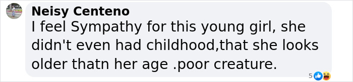 Comment expressing sympathy for a young girl who appears older than her age, referencing grooming and Blue Ivy performing live.