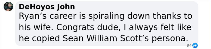 Text message discussing Ryan Reynolds' career and personal life impact. Text message discussing Ryan Reynolds' career and personal life impact.