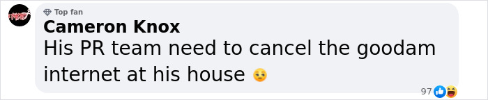 Screenshot of a social media comment reacting to Kanye West's controversial confession.