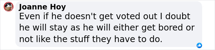 Comment on Mickey Rourke's behavior in Celebrity Big Brother, expressing doubt about his continued stay.