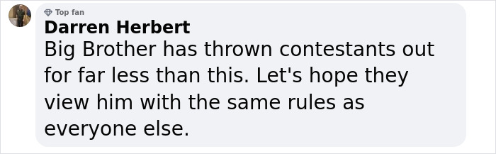 Comment on Celebrity Big Brother's Mickey Rourke controversy and fairness.