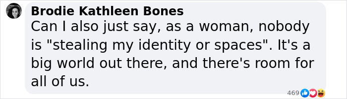 Comment on inclusion and identity in context of trans allyship.