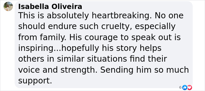 Heartfelt comment on a man's courage breaking silence about captivity and abuse by a stepmom.