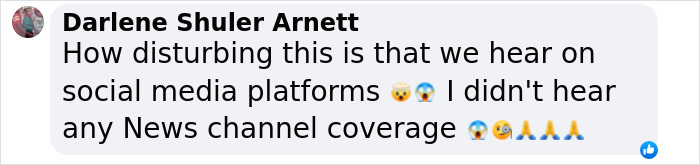 Social media comment on disturbing New England serial assassination news; emojis express shock and disbelief.