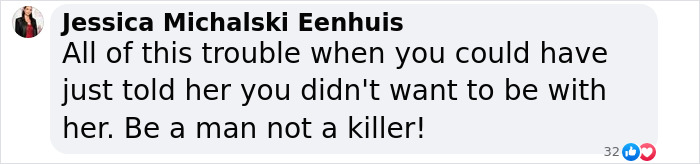Social media comment criticizing doctor accused of pushing wife off cliff. Social media comment criticizing doctor accused of pushing wife off cliff.