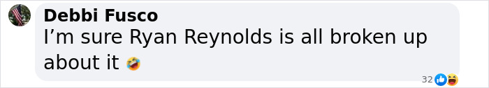 Comment about Travis Kelce unfollowing Ryan Reynolds, with laughing emojis. Comment about Travis Kelce unfollowing Ryan Reynolds, with laughing emojis.
