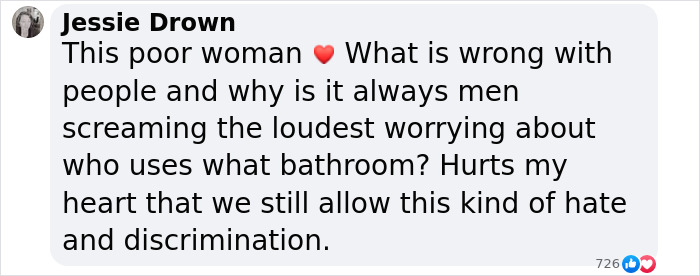 Comment on discrimination faced by a tall cisgender woman accused of being transgender. Comment on discrimination faced by a tall cisgender woman accused of being transgender.