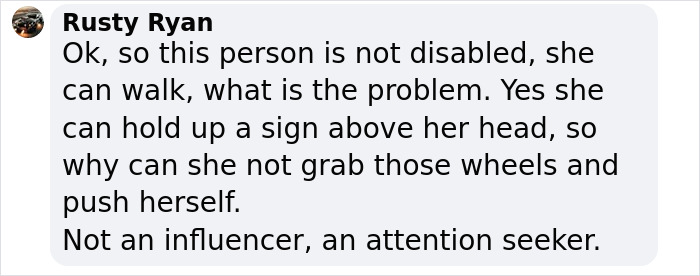 Comment regarding plus-sized passenger's request for wheelchair assistance at airport.