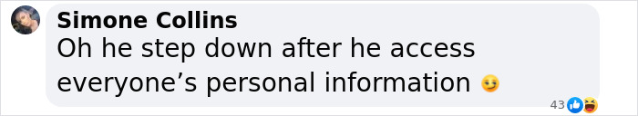 Comment about Elon Musk stepping down from DOGE, discussing personal information access.