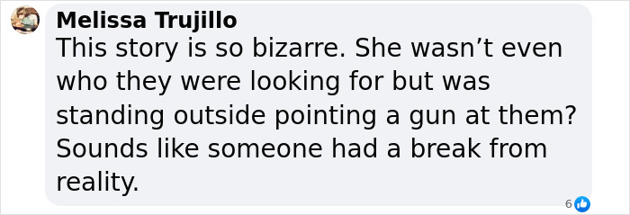 Facebook comment discussing incident involving Weezer bassist's wife and police.