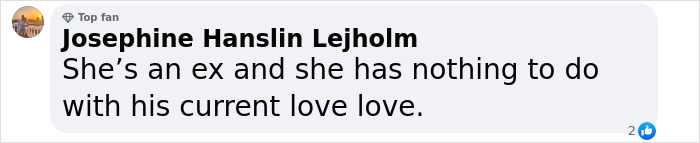 Comment on Hugh Jackman's romance, mentioning an ex-wife and current love interest.