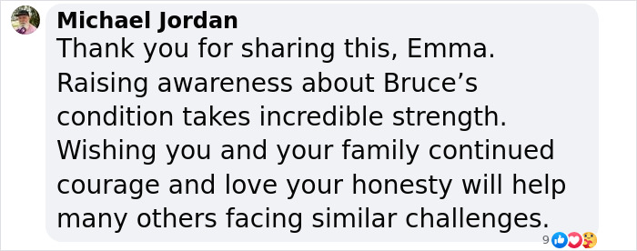 Michael Jordan praises Emma for sharing Bruce Willis' dementia story, commending her strength and honesty. Michael Jordan praises Emma for sharing Bruce Willis' dementia story, commending her strength and honesty.