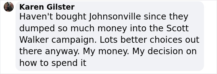 Customer feedback on cheddar bratwursts and company recall decision.