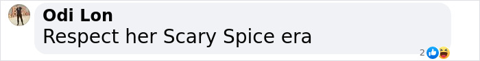 Comment highlighting Nicole Kidman's Scary Spice era with reactions.