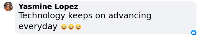 Comment by Yasmine Lopez about technology advances, featuring smiley face emojis. Comment by Yasmine Lopez about technology advances, featuring smiley face emojis.
