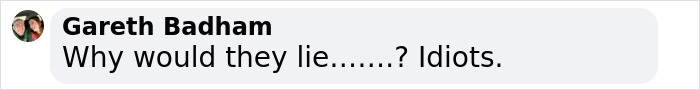 Text comment expressing disbelief at conspiracy theorists questioning authenticity of Blue Origin capsule. Text comment expressing disbelief at conspiracy theorists questioning authenticity of Blue Origin capsule.