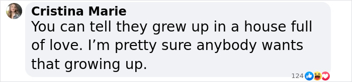 Comment mentioning Demi Moore's daughter and Ashton Kutcher, reflecting on growing up in a loving home.