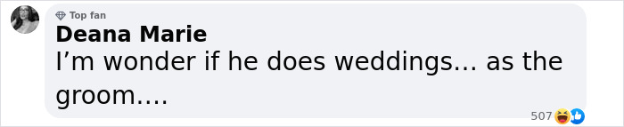 Comment by Deana Marie joking about a photoshoot involving Steve Irwin's son.