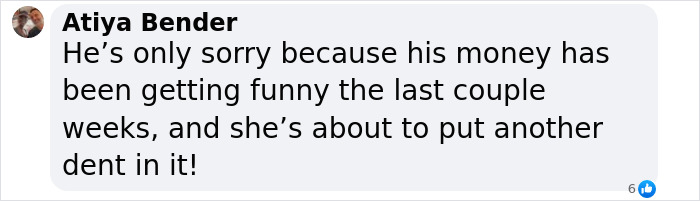 Screenshot of a comment questioning Dave Portnoy's apology motivations related to financial issues.