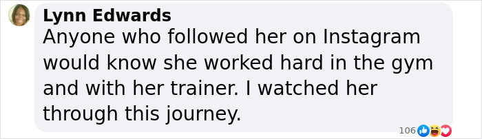 Lynn Edwards comments on weight loss journey, referencing her Instagram workouts and trainer dedication. Lynn Edwards comments on weight loss journey, referencing her Instagram workouts and trainer dedication.