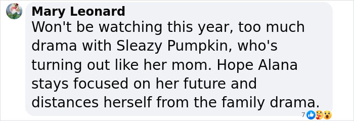 Comment discusses Honey Boo Boo's turbulent family drama and future hopes.