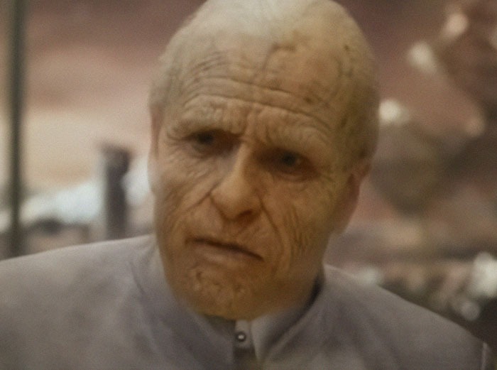 Older character in sci-fi film, highlighting Hollywood casting regrets.