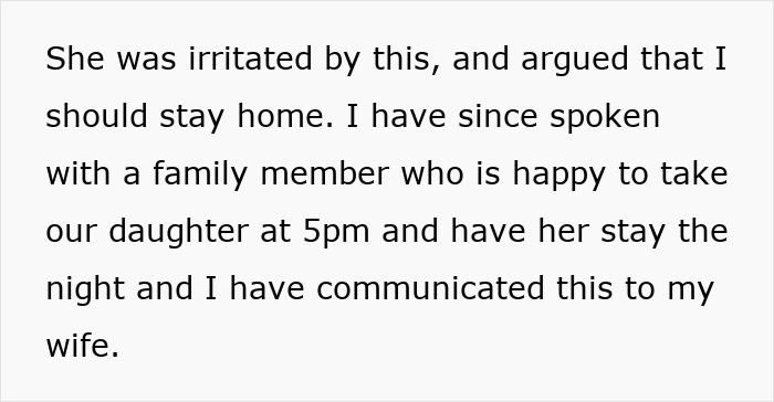 Man Refuses To Watch Daughter On Wife’s Night Out: “A Form Of Punishment” Man Refuses To Watch Daughter On Wife’s Night Out: “A Form Of Punishment”