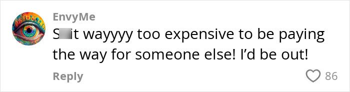Comment offering advice on dealing with a roommate's boyfriend, emphasizing expense concerns.