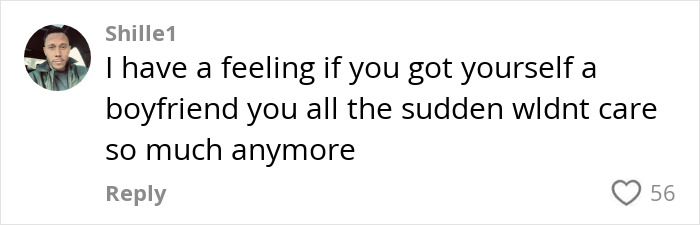 Comment on roommate's boyfriend advice with user avatar and 56 likes.