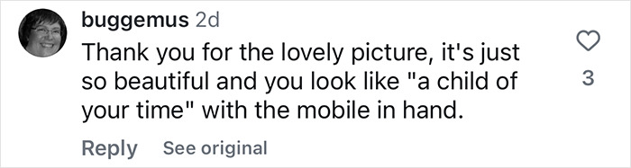 Comment praising royal princess's portrait with iPhone, calling her "a child of your time.