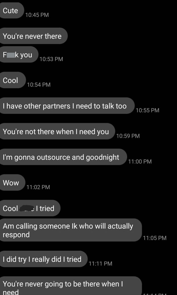 Text conversation showing a heated exchange with an ex, highlighting reasons not to talk to exes.
