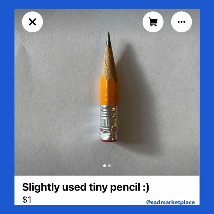 Tiny used pencil listed on Facebook Marketplace for $1.