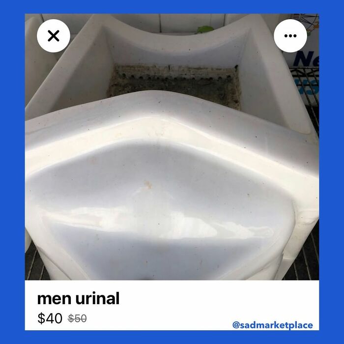 Random listing: A white men's urinal priced at $40 on Facebook Marketplace.