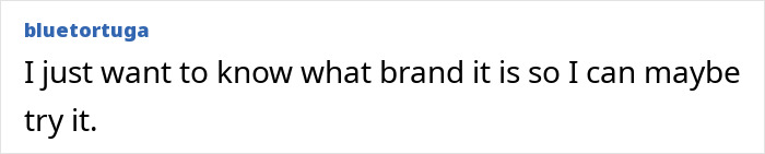 Comment from user bluetortuga expressing curiosity about a product brand related to Selena Gomez and Benny Blanco.