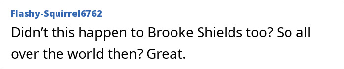 Comment discusses the "husband stitch" and mentions Brooke Shields.