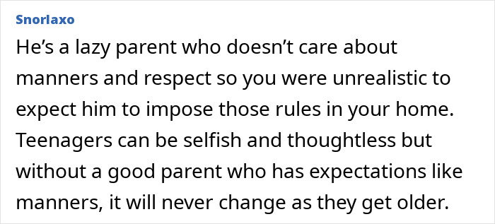 Text screenshot discussing parenting challenges and expectations about stepkids' behavior.