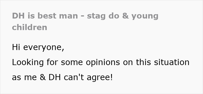 "Please Don't Be That Wife": Mom Doesn't Want Husband Going On 3-Day Bachelor Party