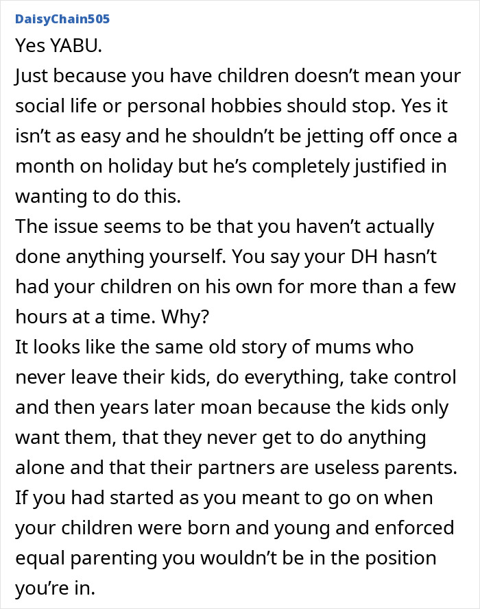 "Please Don't Be That Wife": Mom Doesn't Want Husband Going On 3-Day Bachelor Party