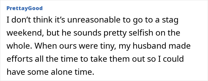 "Please Don't Be That Wife": Mom Doesn't Want Husband Going On 3-Day Bachelor Party