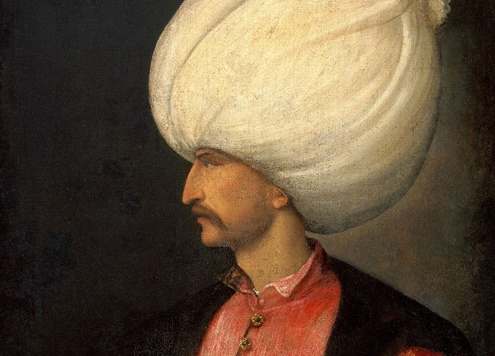 Portrait of a historical figure wearing a large turban, representing important moments in history and culture.