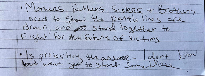 Handwritten note revealing a tragic message linked to Virginia Giuffre’s final moments after she took her own life. Handwritten note revealing a tragic message linked to Virginia Giuffre’s final moments after she took her own life.
