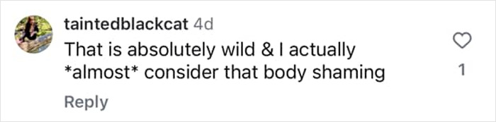 Comment on size charge sparks body shaming debate. Comment on size charge sparks body shaming debate.