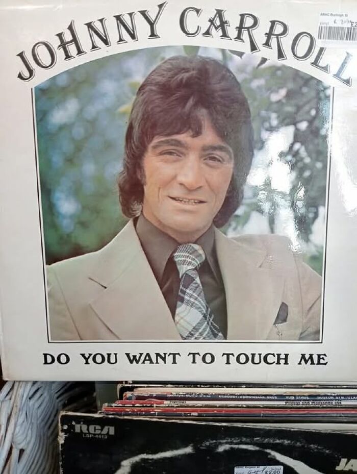 Bizarre treasure: vintage Johnny Carroll album cover found in a secondhand shop.