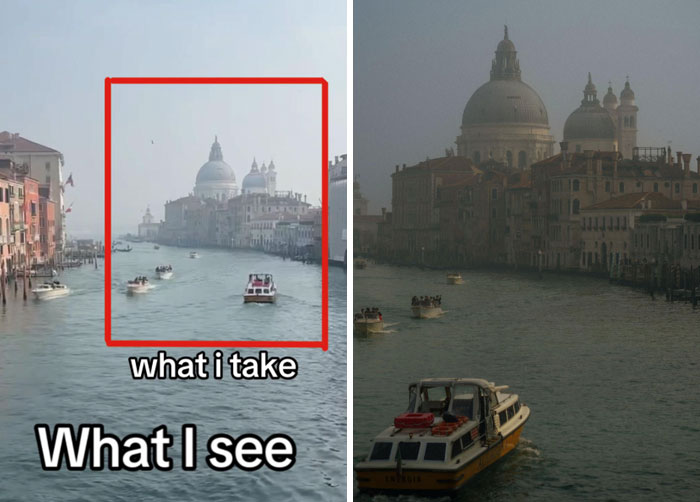 Photographer captures canal scene, highlighting difference between scene and photo with focus on perfect shot.