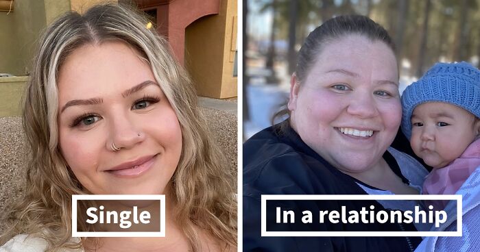 People Share Striking Before & After Photos Of What They Looked Like In A Relationship Vs Single