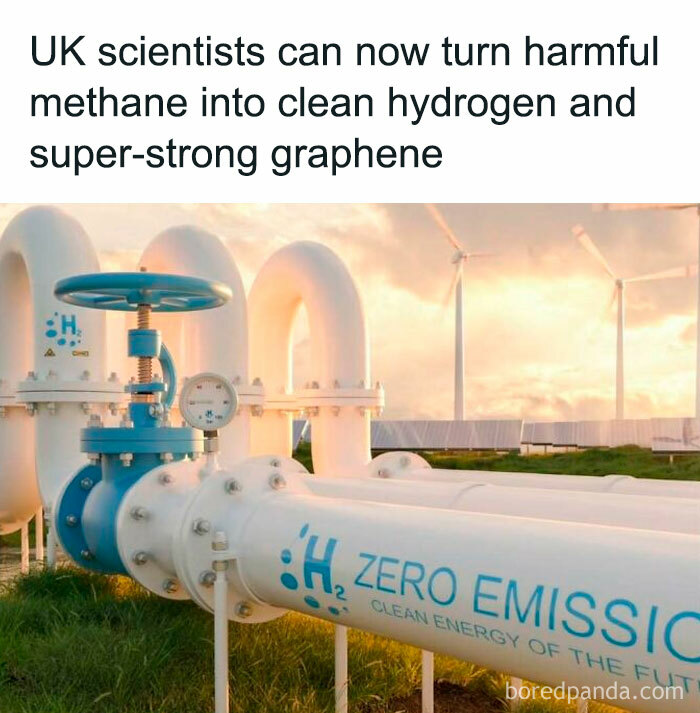 Pipes labeled "H2 Zero Emission" under a cloudy sky, showcasing clean energy innovation.