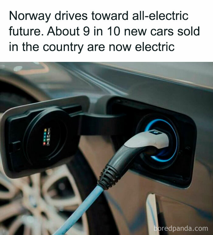 Electric car charging in Norway, highlighting the country's shift toward sustainable transportation solutions.