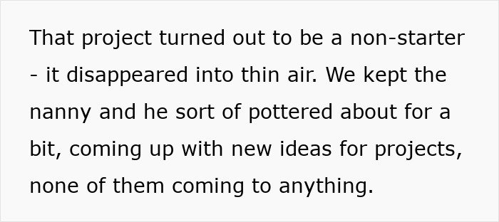 Text about wife's frustration after husband's broken promises on getting a job.